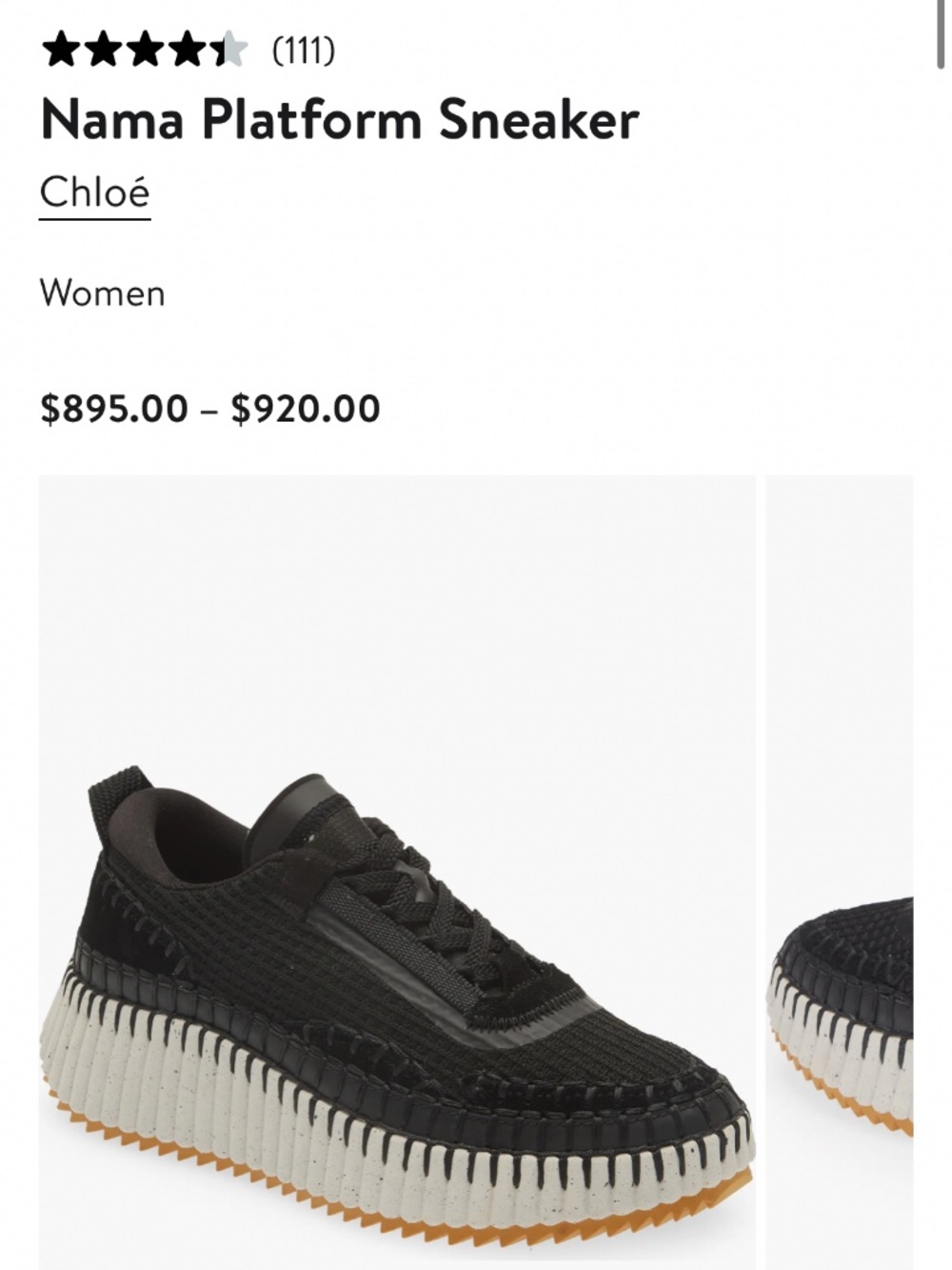 Chloe Nama platform sneaker NWT